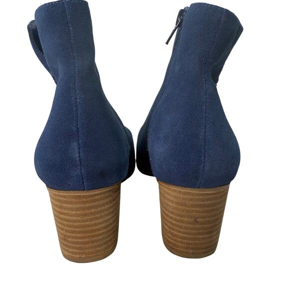 ALDO Women’s Blue Suede Ankle Booties Block Heel Side Zip Boot Size 8.5 - Picture 3 of 9